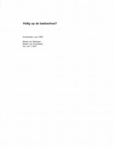 Veilig op de basisschool? – Veilig op de basisschool?