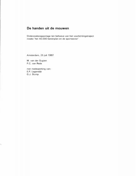 De handen uit het mouwen. – De handen uit het mouwen.