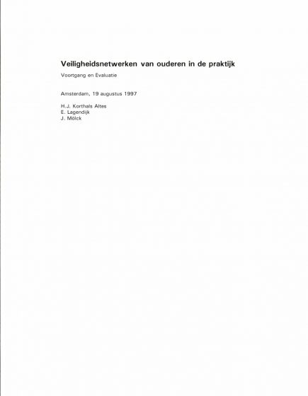 Veiligheidsnetwerken van ouderen in de praktijk. – Veiligheidsnetwerken van ouderen in de praktijk.