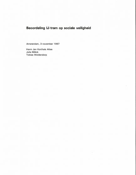 Beoordeling IJ tram op sociale veiligheid – Beoordeling IJ tram op sociale veiligheid
