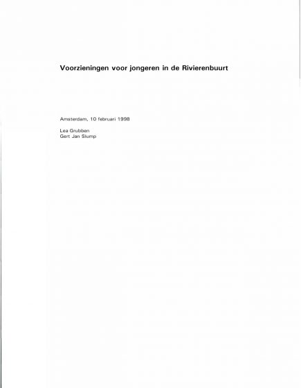 Voorzieningen voor jongeren in de Rivierenbuurt – Voorzieningen voor jongeren in de Rivierenbuurt