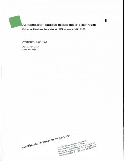 Aangehouden jeugdige daders nader beschreven. Politie en Haltcijfers – Aangehouden jeugdige daders nader beschreven. Politie en Haltcijfers