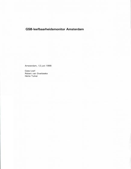 GSB leefbaarheidsmonitor Amsterdam – GSB leefbaarheidsmonitor Amsterdam