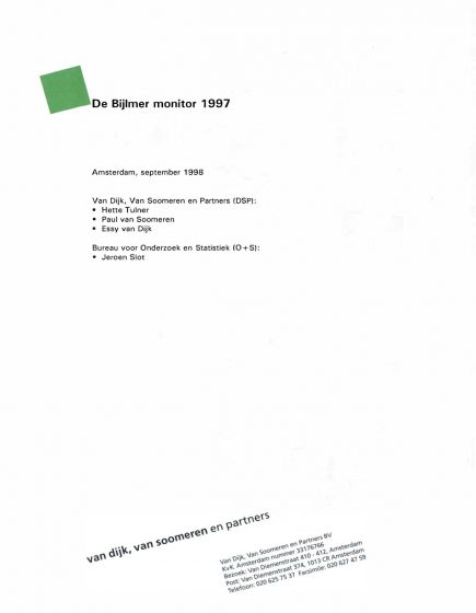 De Bijlmer Monitor 1997. – De Bijlmer Monitor 1997.