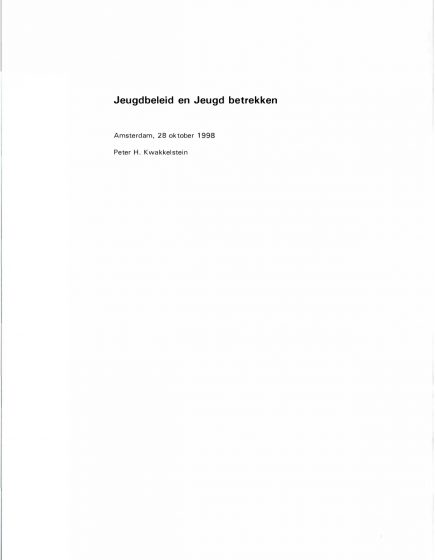 Jeugdbeleid en Jeugd betrekken. – Jeugdbeleid en Jeugd betrekken.