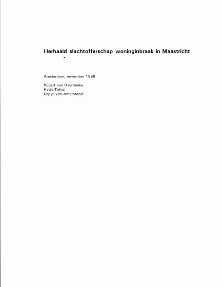 Herhaald slachtofferschap woninginbraak in Maastricht. – Herhaald slachtofferschap woninginbraak in Maastricht.