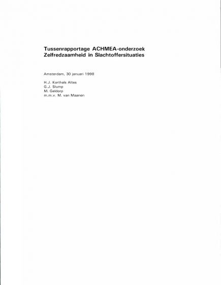 Tussenrapportage ACHMEA onderzoek. Zelfredzaamheid in Slachtoffersituaties. – Tussenrapportage ACHMEA onderzoek. Zelfredzaamheid in Slachtoffersituaties.