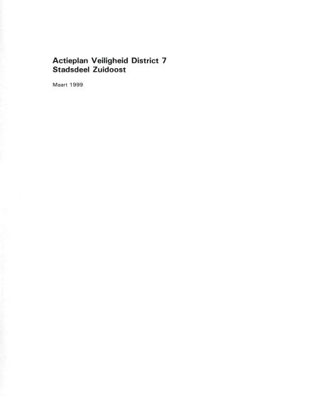 Actieplan Veiligheid Districten – Actieplan Veiligheid Districten