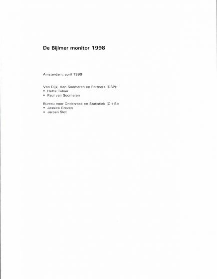 De Bijlmer monitor 1998 – De Bijlmer monitor 1998