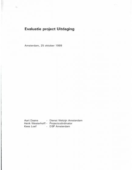 Evaluatie project Uitdaging – Evaluatie project Uitdaging