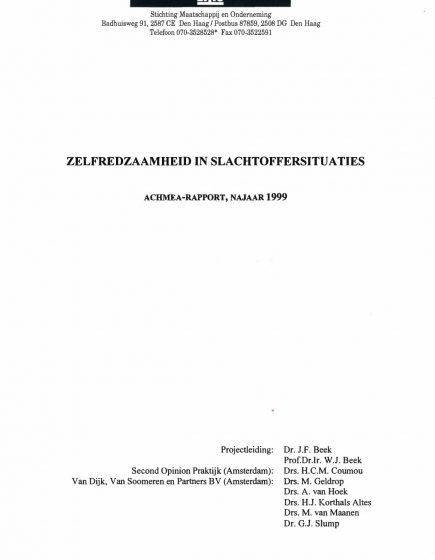 Zelfredzaamheid in slachtoffersituaties – Zelfredzaamheid in slachtoffersituaties
