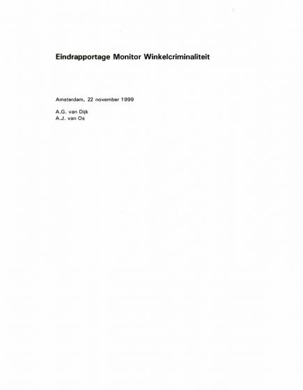 Eindrapportage Monitor Winkelcriminaliteit – Eindrapportage Monitor Winkelcriminaliteit