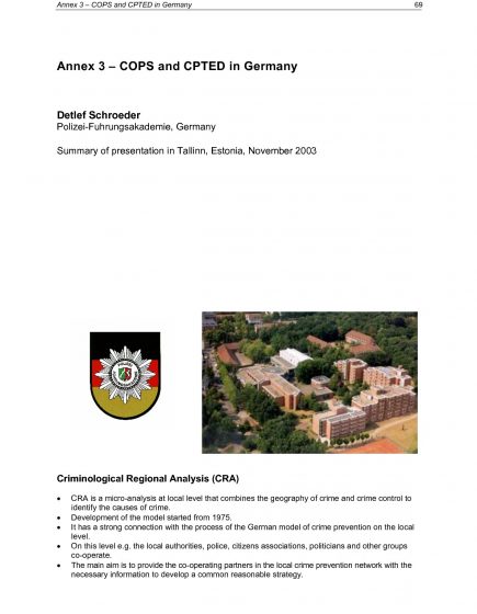 COPS and CPTED, Germany – COPS and CPTED, Germany
