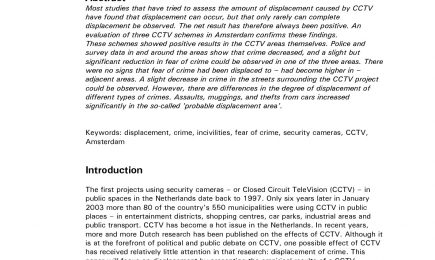 Does CCTV displace crime? – Does CCTV displace crime?