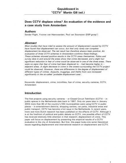 Does CCTV displace crime? – Does CCTV displace crime?