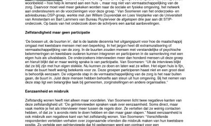 Onder de mensen? – Interview Paul van Soomeren Vermaatschappelijking