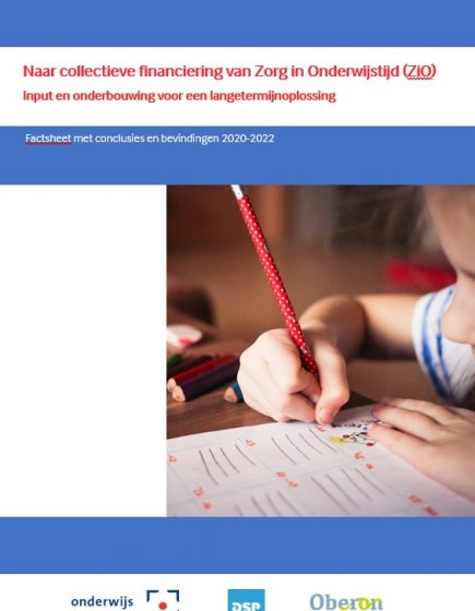 Factsheet – Naar collectieve financiering van Zorg in Onderwijstijd (ZiO)