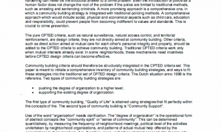 CPTED and Community Building: The Next Phase
