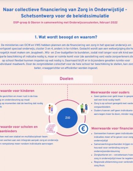 Naar collectieve financiering van Zorg in Onderwijstijd – Schetsontwerp voor de beleidssimulatie